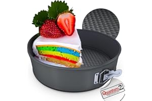 Rholet 7 Inch Cake Tins for Baking - 18cm springform Round Cheesecake Tin Loose Bottom - 0.4 mm Thick Non-Stick Baking Tins 6.6 cm deep Cake Pan Made of Quantum ll Non-Stick Technology