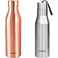 MILTON Copper Charge 1000 Water Bottle, 960 ml, 1 Piece, Copper Super 1000 Single Wall Stainless Steel Bottle, 1000 ml, Silver
