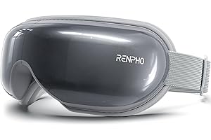 RENPHO Massaggiatore occhi con calore, Eyeris 1 Maschera occhi con musica Bluetooth per l'emicrania, rilassa e riduce l'affaticamento degli occhi, Massaggiatore riscaldato per occhi e viso