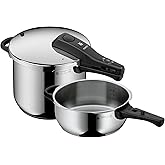 WMF Perfect - Olla Rápida Ø 22 cm de Diámetro de 6 Litros y Medio, Con Protección Contra Llamas, Acero Inoxidable Cromargan A