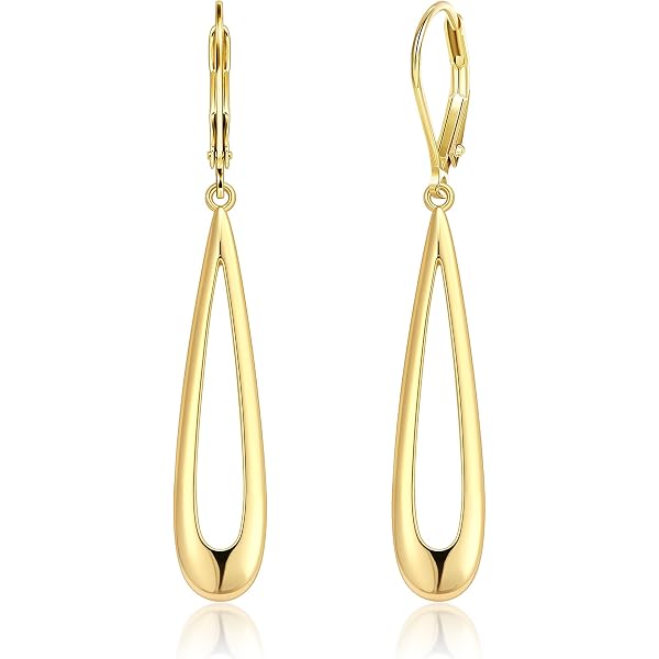 Materia Orecchini Lunghi Donna In Argento 925 Rodiato – Motivo A Quadri, 17x63 Mm, Con Chiusura A Gancio