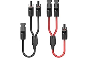 Mycket Câble Solaire Y-Splitter (1 à 2) Câble Panneau Solaire Adaptateur Parallèle PV Solaire Câble Panneau Solaire MMF+FFM pour Connecteur Photovoltaïque Parallèle (1 Rouge + 1 Noir)