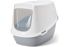 PETGARD Bandeja de Arena XXL para Gatos Robin Jumbo, Color Blanco y Gris, Especial para Razas Grandes de Gatos