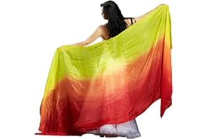 Leemiman Frauen 2,5 m lange Bauchtanz Seide Schleier handgemacht gefärbt Schleier