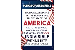 POSTER FOUNDRY Laminiertes Poster "Pledge Of Allegiance" für Klassenzimmer, Heimschule, Wanddekoration, Bildungsklassenzimmer, USA, amerikanisches Dekor-Poster, trocken abwischbar, 40,6 x 61 cm