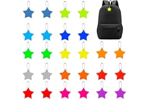 WINBEST 26 ciondoli riflettenti, 13 colori, a forma di stella, riflettori, per bambini, per zaini, corsa, ciclismo