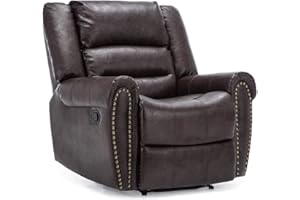 More4Homes DENVER BONDED LEATHER RECLINER ARMCHAIR w STUD SOFA HOME LOUNGE CHAIR RECLINING (Brown)