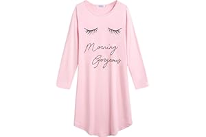 Arshiner Ragazza Camicia da Notte a Maniche Lunghe con Stampe Carine Autunno Inverno Pigiama Vestito per Bambine