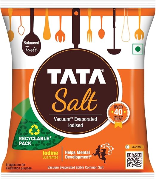 Tata Salt 1 Kg, Free Flowing and Iodised Namak, Vacuum Evaporated, Salt in Fresh