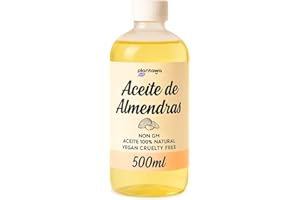 PLANTAWA Aceite de Almendras 500ml | 100% Puro y Natural | Hidratante Corporal Diario | Ideal para Masajes, Bebés y Estrías | Sin Perfume | Absorción Rápida