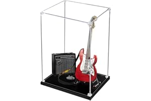 ICUANUTY Vitrina de Acrílico para Lego 21329 Fender Stratocaster, Display Case Vitrinas para Colecciones Modelismo (Solo Vitrina)