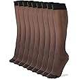 ZIHUA 9 Pairs Nylon Women Pop Socks Knee High with Reinforced Toes