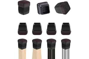 RCHYFEED 24 pezzi Proteggi Gambe per Mobili Nero, 14-19mm Coprigambe per Sedia con Feltro, Elastiche Protezione per Gambe Delle Sedie per Antigraffio, Feltrini per Sedie Feltrini per Gambe di Mobili