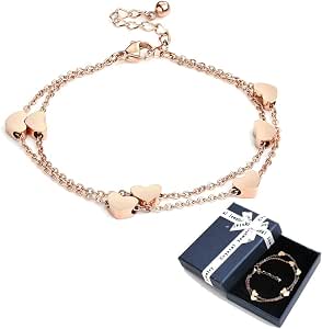 Handgemachtes Herz-Armband In Roségold – Größenverstellbar Und Inklusive Geschenkverpackung