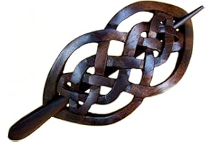 ISLAND PIERCINGS Haarspange Handarbeit aus Holz HS08 - Keltisch, Unisex, ca. 4 x 10 cm, 1 Stück