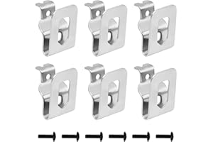 POHOVE 6 Pack Electric Drill Belt Clips,Dewal-T Replacement Belt Hook with 6 PCS Screws,Stainless Steel Drill Tool Kit Suitable for Screw Holes Consistently,Drill Clip Hook Tools
