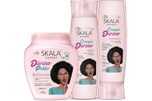 O GAJO Linha Crespo Divino Skala, Set de Mascarilla, Champú y Acondicionador (Pack de 3), Para Cabello Rizado y Ondulado, Elimina el Encrespamiento, Hidrata, Da Volumen y Modela los Rizos