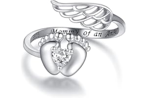 APOTIE Sterling Silver Miscarriage Ring Mother - Loss of Pregnancy Rings Infant Loss Jewelry Memorial Losing Child Gifts for Women Mom