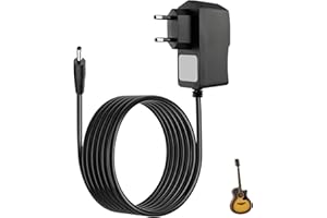 ULIWAMOWI 9V 1A Adaptateur D'Alimentation pour Pédale de Guitare, Chargeur Compatible avec Boss, Roland, Casio, Digitech, MXR, Behringer, et Autres Pédales d'Effets, Chargeur Mural 2m Connecteur 5.5 mm x 2.1 mm