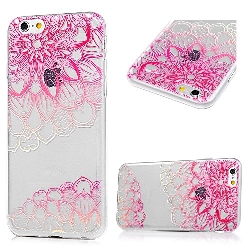 Badalink Case für iPhone 6/iPhone 6S(4,7 Zoll) TPU Handytasche Flexibel Glatt Weiche Gemalt Relief Schutzhülle Bumper Case Handycover Handyhülle Rose Blumen