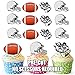 Vorgeschnittene American Football NFL Graue Helme – Essbare Cupcake Topper / Kuchendekorationen (12 Stück)