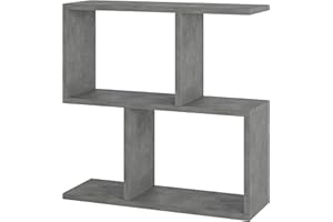 ‎HOCUS PICUS HOCUS PICUS | Homemania Holz Beistelltisch mit 2 Etagen | Sofatisch, Regal-Organizer, Büro, Wohnzimmer | 60 x 60 x 20 cm | Retro Grau