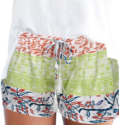 Bestoppen Women' Shorts,Ladies Summer Sexy Printed Cotton Black Hot Pants High Waist Loose Fit Yoga Shorts Fashion Plus Size Sport Running Shorts Casual Beach Short for Women Girls (L, Green)