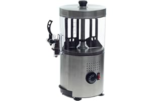 ‎ALLPAX Allpax Kakaodispenser, Getränkespender mit Zapfhahn aus Edelstahl, Heißgetränkespender für Trinkschokolade und Glühwein, 3 l Fassungsvermögen, bis 90 °C, 1200 W, silber