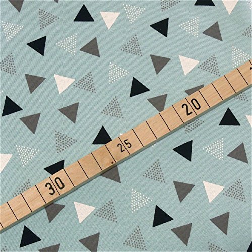3×0,5m Jersey grau-türkis gemustert Breite 1,4m Muster-Mix 95% Baumwolle 5% Elastan (insgesamt 1,5m x 1,4m) - 8