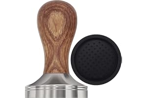 LEUOVE Prensadores de Café 51mm, Tamper de Café con Silicona Alfombrilla, Accesorios para Cafetera Expresso Porta Filtro
