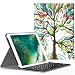 Produktbild MoKo iPad 9.7 Zoll 2017 Bluetooth Tastatur Hülle - PU Leder Tasche Schutzhülle mit Abnehmbarer Wireless Bluetooth Keybord Case QWERTY Layout für Apple New iPad 9.7 Inch 2017 Tablet, Glück Baum