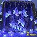Produktbild Wokee 2M 10 LED Crystal Clear Star Fairy String Licht Hochzeit Party Outdoor Decor Lampe IP65 Wasserdicht Sternenlicht für Partys Garten Hochzeiten Aussen Dekoration (Blau)
