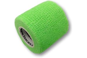 ‎LISACARE LisaCare Pflaster Farbe - 2 Rollen, 5cm breit - Medizinprodukt - Wundpflaster Band elastisch luftdurchlässig festhaltend mit Farb- & Motivauswahl (Neongrün)
