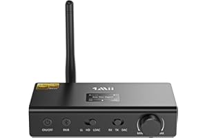 1Mii DS700 Trasmettitore Ricevitore Bluetooth LDAC per TV, Adattatore Audio HiFi a Lungo Raggio con ESS Audiophile DAC, aptX HD/Bassa Latenza, Dual Link, Display OLED, Jack Ottico Coassiale RCA