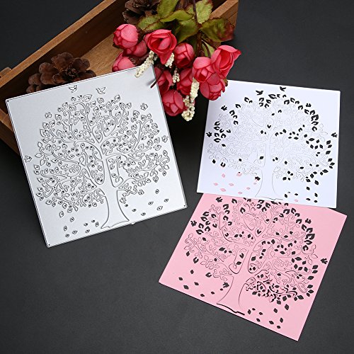 Amazingdeal365 idyllische Baum Metall Form Schablonen Schneiden DIY Dekor Sammelalbum Karten Buchzeichen Lesezeichen als Geschenk für Freunde Geburtstag Kinder,Kindergarten Hobby Schule Handarbeit Unterricht usw. Ein tolles Geschenk! - 6