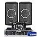 Price comparison product image 2x Vonyx SL6 6" PA Party Speakers + Amplifier + DJ Mixer Cables System 500W
