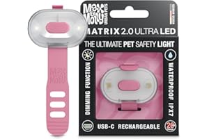 ‎MAX & MOLLY URBAN PETS Max & Molly Matrix 2.0 Ultra LED, Dog Light for Harness, Lead & Collar, Rose, Waterproof, USB Rechargeable, Dog Lamp LED, Dog Light Pendant for More Safety at Night