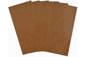 Brandalo® veganes Leder - waschbares Papier - 6 Bögen 10x21cm bei 0,55mm Dicke - Waschpapier - Lederpapier - Handmade Label gestalten - DIY zum nähen, basteln, plotten, Bedrucken UVM. - Braun