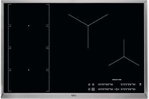 AEG IKE84471XB Autarkes Kochfeld / Induktion / Hob²Hood / Slider-Bedienung / 80 cm / Edelstahlrahmen / 4 Kochzonen / Flexi-Bridge-Funktion / Powerfunktion / Kindersicherung
