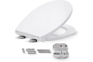 Arebos WC Sitz mit Absenkautomatik | Duroplast Klodeckel oval universell | (max. Belastung 150 kg) | Toilettensitz mit Klodeckel | einfache Montage | Toilettendeckel softclose