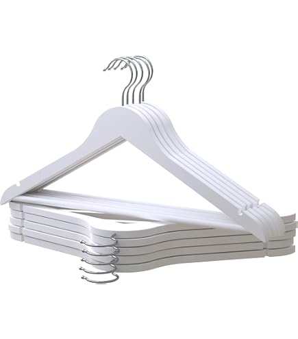 Set di grucce in plastica 16,5x8,5 cm con finitura bianca Songmics