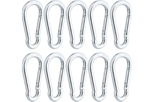 HARDWARE-SOLUTIONS Hardware Solutions - 10 x M10 Snap Hooks/Caribiner clips For Hanging Key Fobs, Pet Leads and Securing Chains & Ropes - M10 - Zinc Plated - Pack of 10
