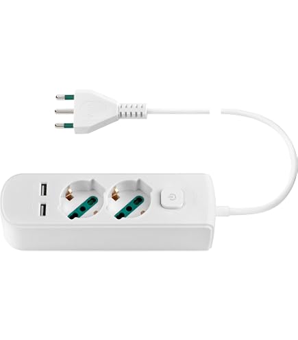 Multipresa 6 prese schuko bipasso 2P+T 16A spina italiana 2P+T 10A cavo