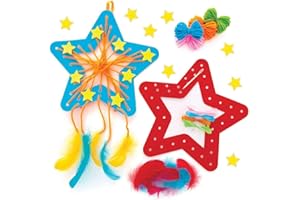 Baker Ross AT227 Stern-Traumfänger-Set, Kunst und Basteln für Kinder, 4 Stück, sortiert, Mittel