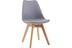 DEULINE Esszimmerstühle Esszimmerstuhl mit 28mm stärke Massivholz SGS geprüft Polsterstuhl Stühle Oslo GRAU 521244