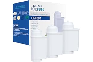 GOLDEN ICEPURE Filtre à eau pour machine à café Compatible Avec Siemens® EQ Series/EQ3/EQ6/EQ9/EQ500/S700/Brita® Intenza 575491/Bosch® TCZ7003/TCZ7033,Machine à Café NSF, 3 pièces