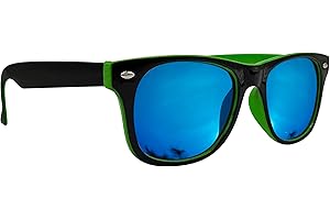 Mustavo Childrens TwoTone Blue Mirror Sunglasses Bright Colours Kids Boys Girls Eyewear For Beach Summer Park UV400