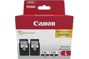 Canon PG-540L (2 x Black) High Yield Genuine Ink Cartridges - Cardboard Twin Pack