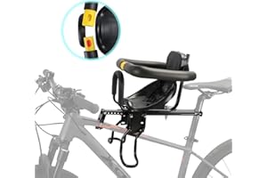 Qearal Siège avant de vélo pour enfant avec barre de sécurité, pour VTT, vélo de ville, vélo pliants, pour enfants de 8 mois à 6 ans