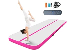A&BBOARD Tapis de Tumbling, Tapis de gymnastique avec pompe à air, Tapis d'entraînement avec sac de transport, Tapis de gymnastique pour la maison, l'extérieur, le yoga